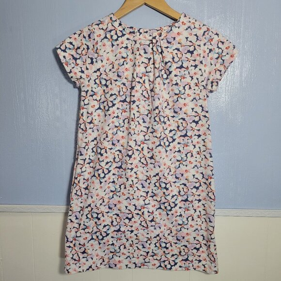 Lands' End Kids Size 10 Girls Youth Pink Floral Knee Length Cap Sleeve Dress - Picture 1 of 9